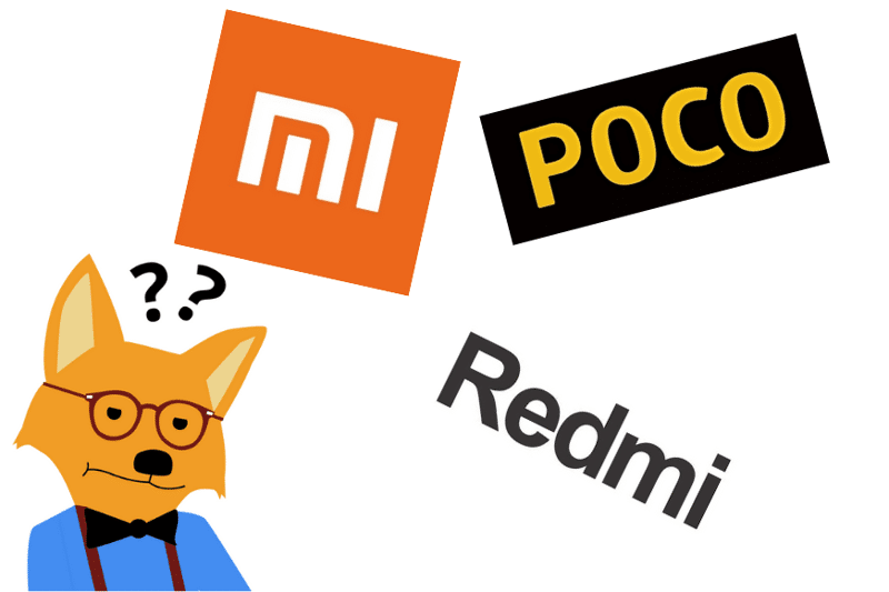 Der Smart-Home-Fox ist verwirrt über unterschiedliche Logos der Sparten Mi, Redmi, Poco von Xioami